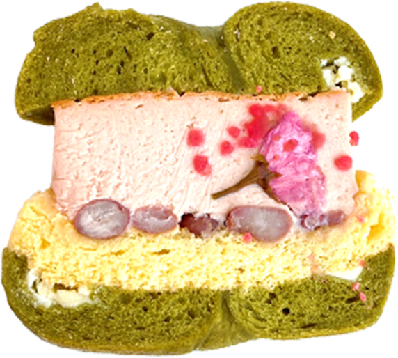 抹茶さくらサンドのイラスト